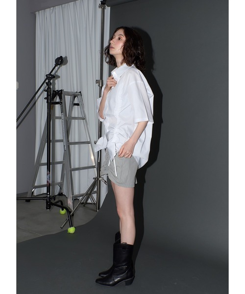 Adoon plain（アドーンプレーン）の「2wayギャザーシャツ/SS（シャツ/ブラウス・レディース・ライトグレー/ホワイト/ライトブルー/ライトイエロー・FREE）」の8枚目の写真