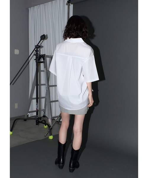 Adoon plain（アドーンプレーン）の「2wayギャザーシャツ/SS（シャツ/ブラウス・レディース・ライトグレー/ホワイト/ライトブルー/ライトイエロー・FREE）」の9枚目の写真