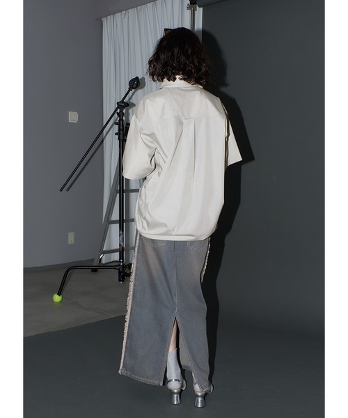 Adoon plain（アドーンプレーン）の「2wayギャザーシャツ/SS（シャツ/ブラウス・レディース・ライトグレー/ホワイト/ライトブルー/ライトイエロー・FREE）」の14枚目の写真