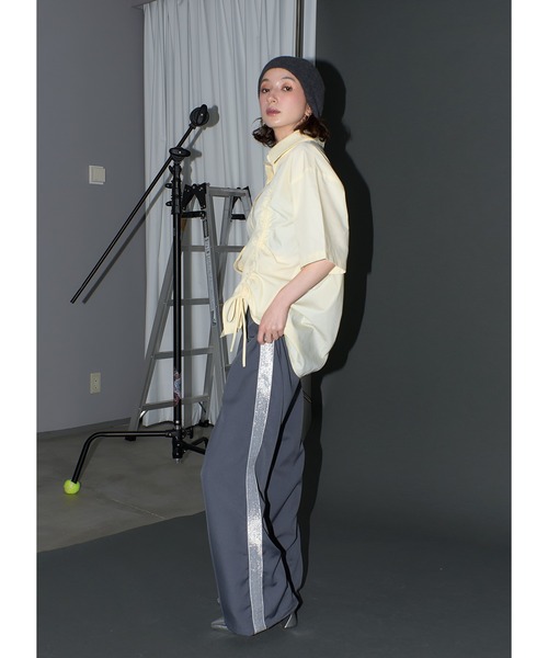 Adoon plain（アドーンプレーン）の「2wayギャザーシャツ/SS（シャツ/ブラウス・レディース・ライトグレー/ホワイト/ライトブルー/ライトイエロー・FREE）」の18枚目の写真