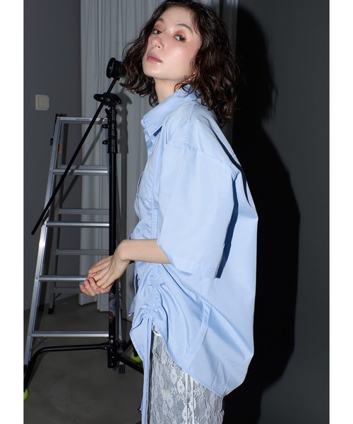 Adoon plain（アドーンプレーン）の「2wayギャザーシャツ/SS（シャツ/ブラウス・レディース・ライトグレー/ホワイト/ライトブルー/ライトイエロー・FREE）」の21枚目の写真