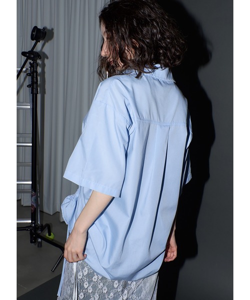 Adoon plain（アドーンプレーン）の「2wayギャザーシャツ/SS（シャツ/ブラウス・レディース・ライトグレー/ホワイト/ライトブルー/ライトイエロー・FREE）」の20枚目の写真