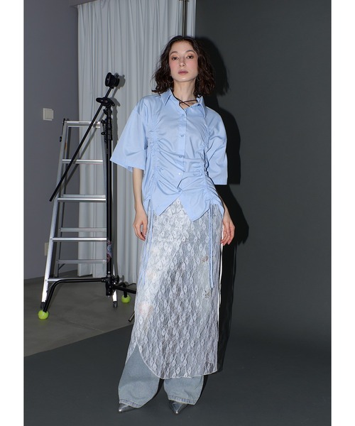 Adoon plain（アドーンプレーン）の「2wayギャザーシャツ/SS（シャツ/ブラウス・レディース・ライトグレー/ホワイト/ライトブルー/ライトイエロー・FREE）」の22枚目の写真