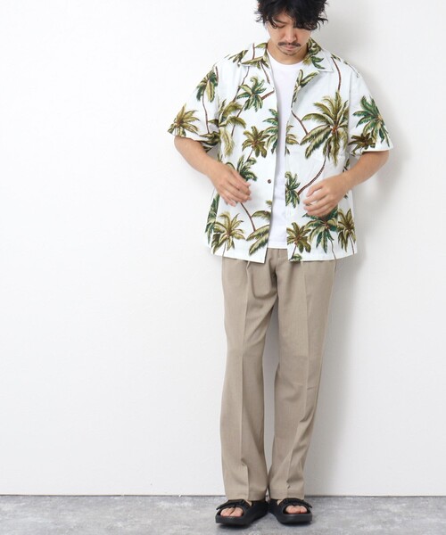 NOLLEY’S(ノーリーズ)の「【Hilo Hattie/ヒロハッティ】別注アロハシャツ ヤシの木 PALM TREE(シャツ/ブラウス・メンズ・ホワイト系その他・L/M)」の9枚目の写真