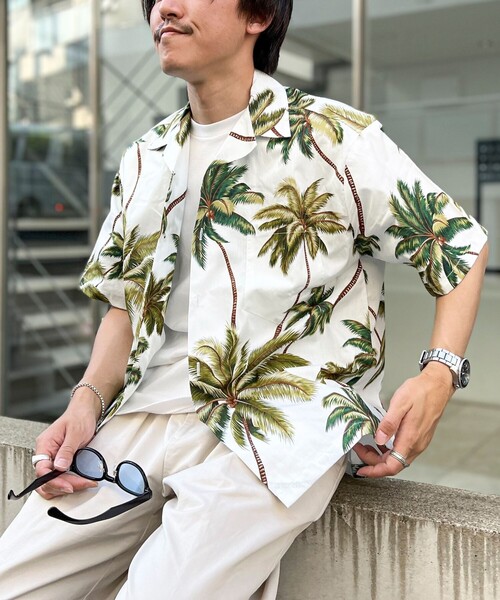 NOLLEY’S(ノーリーズ)の「【Hilo Hattie/ヒロハッティ】別注アロハシャツ ヤシの木 PALM TREE(シャツ/ブラウス・メンズ・ホワイト系その他・L/M)」の13枚目の写真