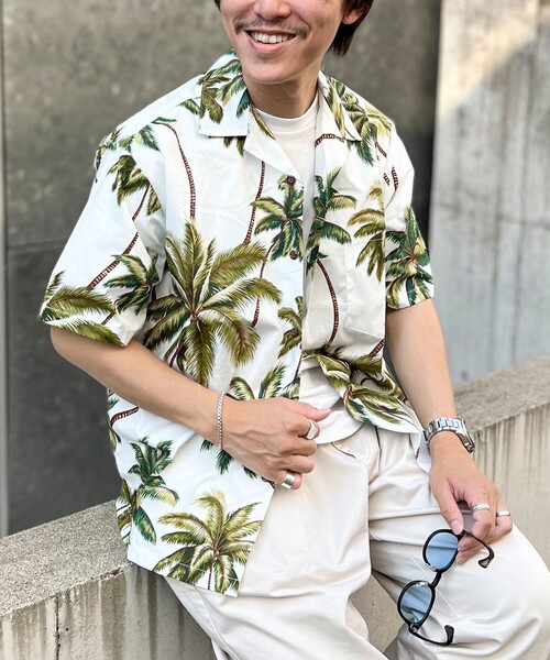 NOLLEY’S(ノーリーズ)の「【Hilo Hattie/ヒロハッティ】別注アロハシャツ ヤシの木 PALM TREE(シャツ/ブラウス・メンズ・ホワイト系その他・L/M)」の16枚目の写真