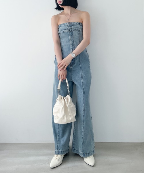ベアオールインワン Heather（ヘザー）の「Denimベアオールインワン 128013（つなぎ