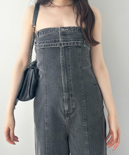 Heather（ヘザー）の「Denimベアオールインワン 128013（つなぎ