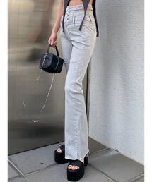 EMODA | サイドオープンハイウエストフレアパギンス(デニムパンツ)