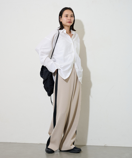 JOURNAL STANDARD（ジャーナルスタンダード）の「《追加》ウォッシャブルトラックパンツ（その他パンツ・レディース・グレー/ブラック・FREE）」の12枚目の写真