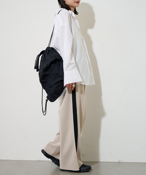 JOURNAL STANDARD（ジャーナルスタンダード）の「《追加》ウォッシャブルトラックパンツ（その他パンツ・レディース・グレー/ブラック・FREE）」の7枚目の写真