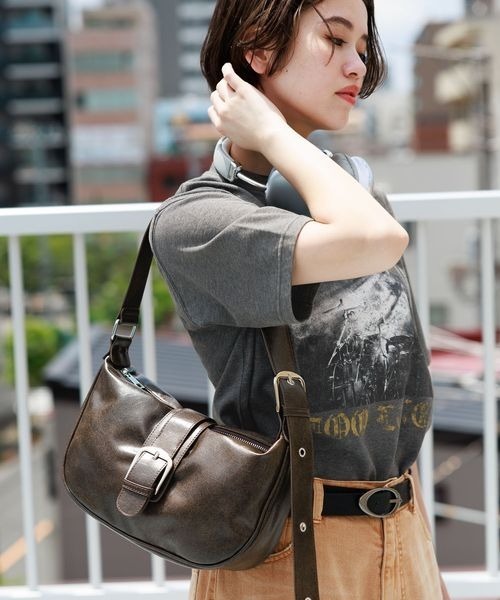 PBLIM（ページボーイリム）の「PBLIM/ヴィンテージライクバッグ（ショルダーバッグ・レディース・グリーン/ブラウン/ブラック・FREE）」の3枚目の写真