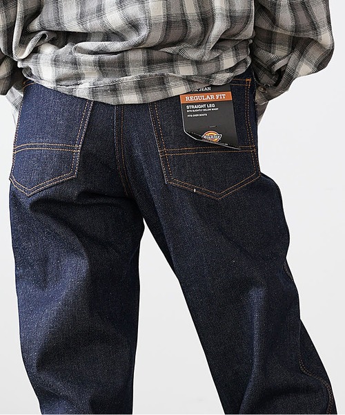 Dickies(ディッキーズ)の「Dickies/ディッキーズ REGULAR STRAIGHT FIT 5-POCKET DENIM JEANS デニムパンツ(デニムパンツ・メンズ・ワンウォッシュ/ライトブルー/インディゴブルー・32/34/36/30/34inch/32inch/30inch/36inch)」の2枚目の写真