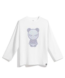 HIPANDA（ハイパンダ）の「(HIPANDA ハイパンダ) 男女兼用 ベーシック メンズ HIIPANDA ロゴ オーロラ ラインストーン ロンT（Tシャツ/カットソー）」