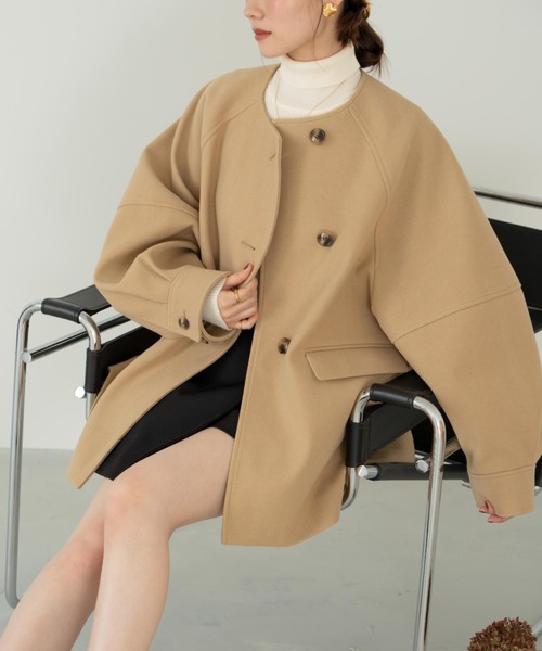 ウェーブデザインミドルコート（その他アウター）｜hinari（ヒナリ）の