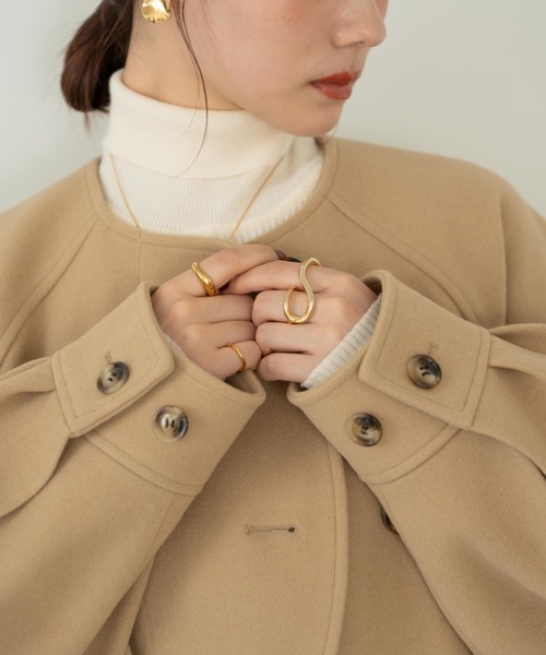 ウェーブデザインミドルコート（その他アウター）｜hinari（ヒナリ）の