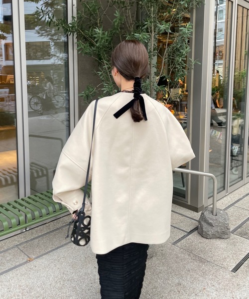 ウェーブデザインミドルコート（その他アウター）｜hinari