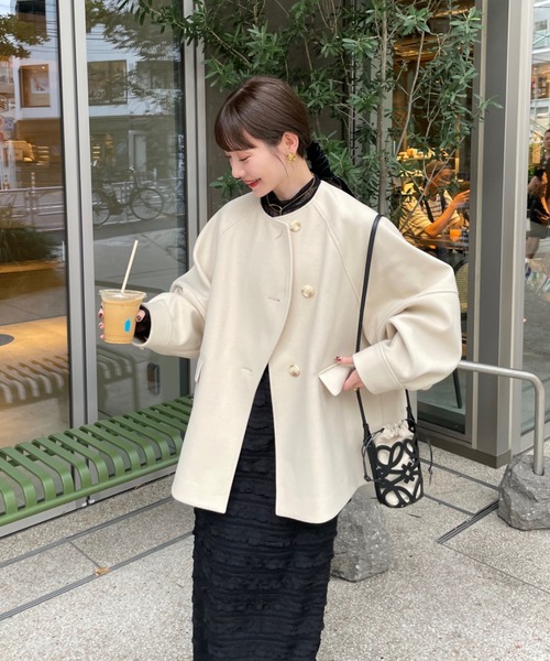 hinari ウェーブデザインミドルコート　Sサイズ hinari（ヒナリ）の「ウェーブデザインミドルコート（その他