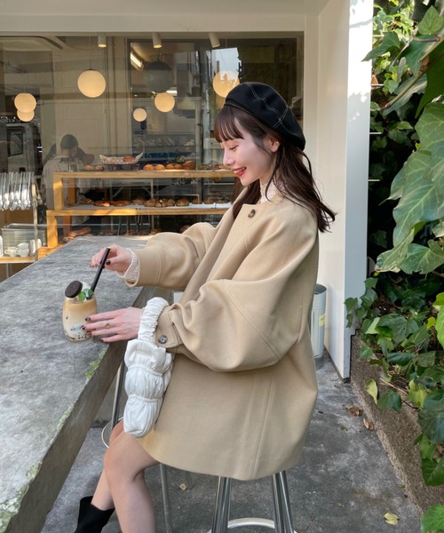 ウェーブデザインミドルコート（その他アウター）｜hinari（ヒナリ）の