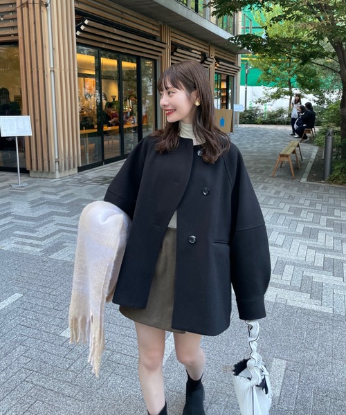 ウェーブデザインミドルコート（その他アウター）｜hinari（ヒナリ）の