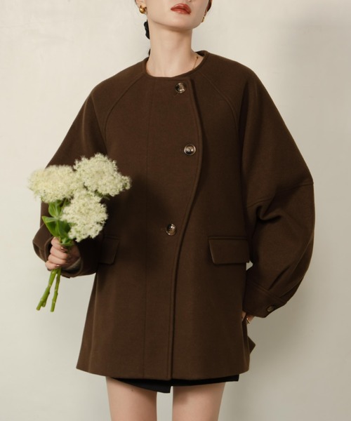 ウェーブデザインミドルコート（その他アウター）｜hinari（ヒナリ）の