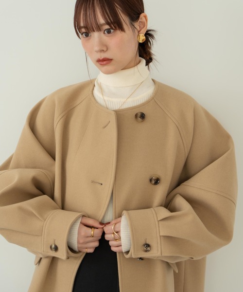 ウェーブデザインミドルコート（その他アウター）｜hinari（ヒナリ）の