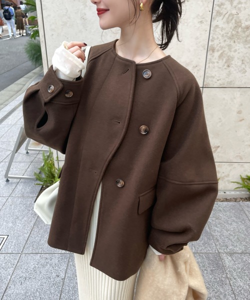 ウェーブデザインミドルコート（その他アウター）｜hinari（ヒナリ）の