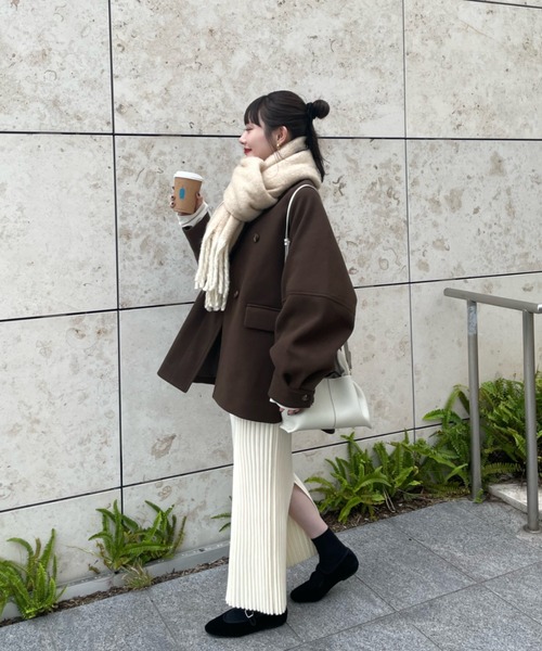 ウェーブデザインミドルコート（その他アウター）｜hinari（ヒナリ）の