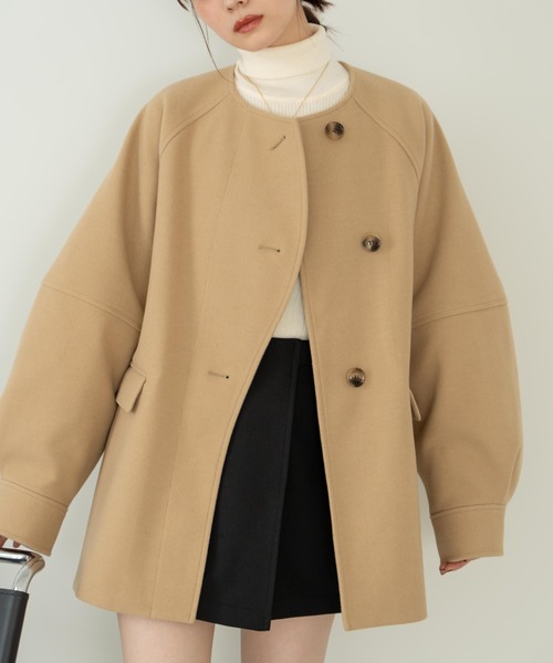 ウェーブデザインミドルコート（その他アウター）｜hinari（ヒナリ）の