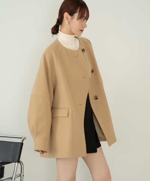 ウェーブデザインミドルコート（その他アウター）｜hinari（ヒナリ）の