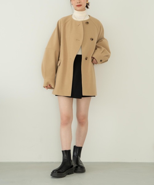 ウェーブデザインミドルコート（その他アウター）｜hinari（ヒナリ）の