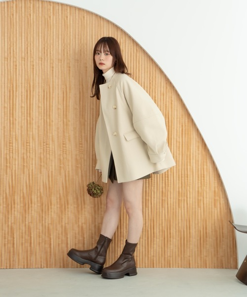 ウェーブデザインミドルコート（その他アウター）｜hinari（ヒナリ）の