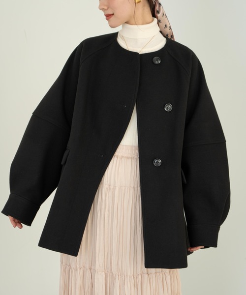 ウェーブデザインミドルコート（その他アウター）｜hinari（ヒナリ）の