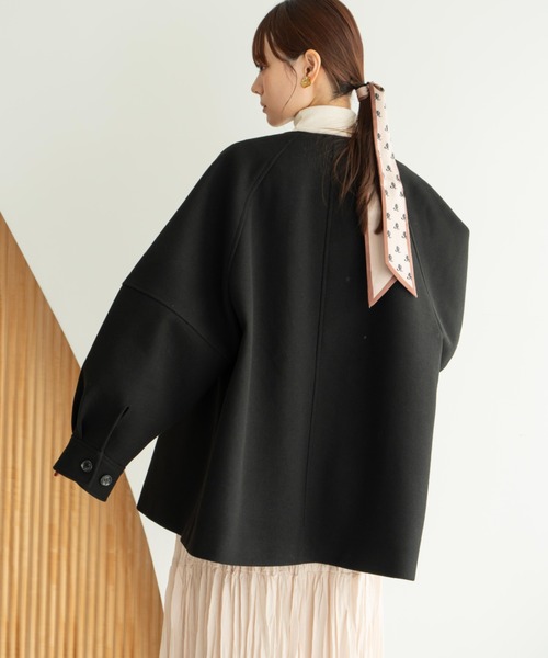 ウェーブデザインミドルコート（その他アウター）｜hinari