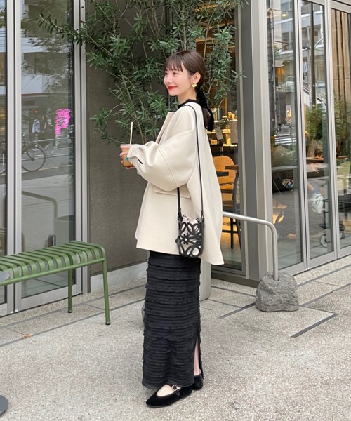 ウェーブデザインミドルコート（その他アウター）｜hinari（ヒナリ）の