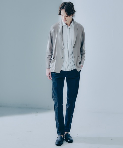 DESIGNWORKS(デザインワークス)の「【定番人気】36ゲージカノコ ジャージー シャツ(シャツ/ブラウス・メンズ・オフホワイト/チャコールグレー/ブラック/ストライプ/グレー/スミクロ・44/46/48/50/52)」の9枚目の写真