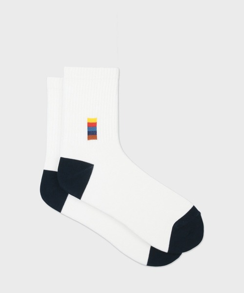 Paul Smith（ポールスミス）の「アーティストストライプブロック ソックス / 240652 MD2（ソックス/靴下・メンズ・ホワイト/ライトグレー/ブラック/ネイビー・25-27）」の2枚目の写真