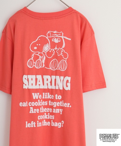 PEANUTS(ピーナッツ)の「PEANUTS 天竺発泡プリントTシャツ(Tシャツ/カットソー・メンズ・オフホワイト/ダークブルー/ライトパープル/ホワイト系/サックスブルー/コーラル・M/L/LL)」の6枚目の写真