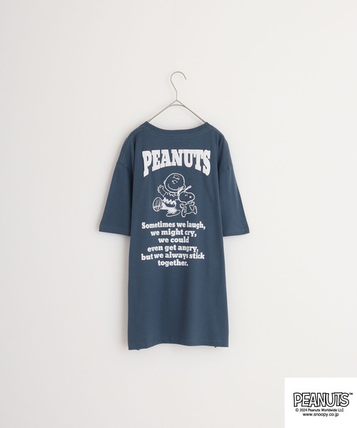 PEANUTS(ピーナッツ)の「PEANUTS 天竺発泡プリントTシャツ(Tシャツ/カットソー・メンズ・オフホワイト/ダークブルー/ライトパープル/ホワイト系/サックスブルー/コーラル・M/L/LL)」の11枚目の写真