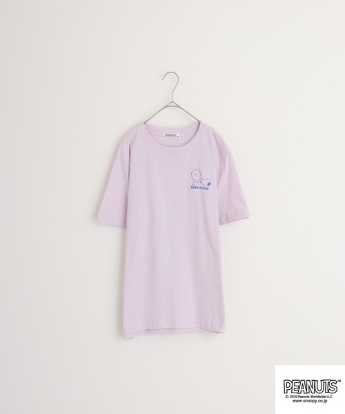 PEANUTS(ピーナッツ)の「PEANUTS 天竺発泡プリントTシャツ(Tシャツ/カットソー・メンズ・オフホワイト/ダークブルー/ライトパープル/ホワイト系/サックスブルー/コーラル・M/L/LL)」の17枚目の写真