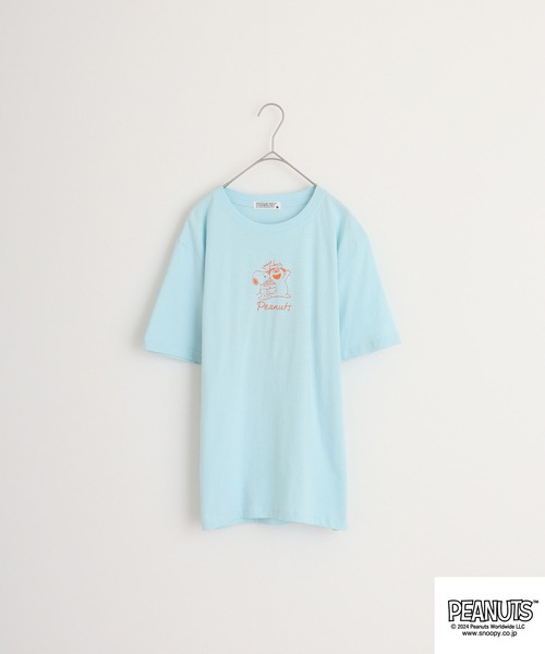 PEANUTS(ピーナッツ)の「PEANUTS 天竺発泡プリントTシャツ(Tシャツ/カットソー・メンズ・オフホワイト/ダークブルー/ライトパープル/ホワイト系/サックスブルー/コーラル・M/L/LL)」の19枚目の写真