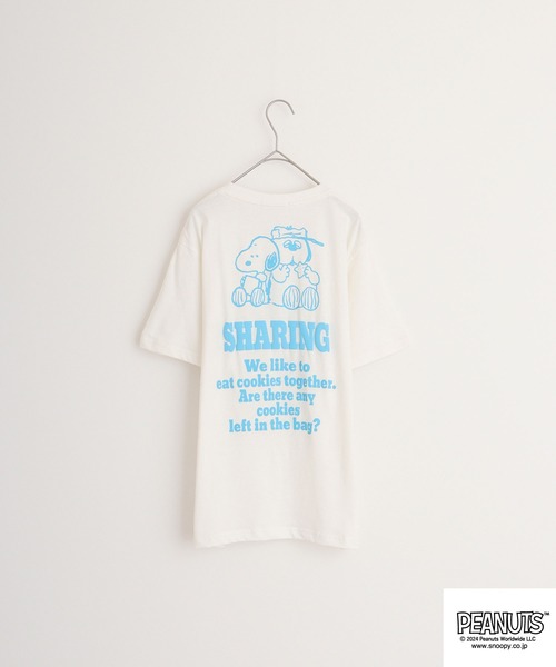 PEANUTS(ピーナッツ)の「PEANUTS 天竺発泡プリントTシャツ(Tシャツ/カットソー・メンズ・オフホワイト/ダークブルー/ライトパープル/ホワイト系/サックスブルー/コーラル・M/L/LL)」の20枚目の写真