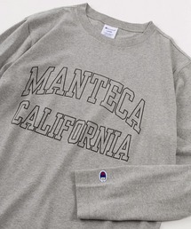 【Champion/チャンピオン】UNION SPRINGS NY&MANTECA CALIFORNIA カレッジロゴプリント メンズベーシック ロングスリーブTシャツ/長袖Tシャツ