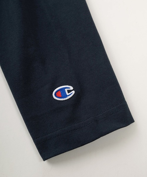 Champion(チャンピオン)の「【Champion/チャンピオン】UNION SPRINGS NY&MANTECA CALIFORNIA カレッジロゴプリント メンズベーシック ロングスリーブTシャツ/長袖Tシャツ(Tシャツ/カットソー・メンズ・グレー/ダークグリーン/オフホワイト/ホワイト/スミクロ/ネイビー・M/L/XL)」の12枚目の写真