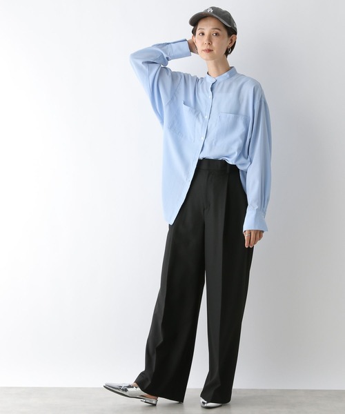 LEPSIM（レプシィム）の「バンドカラーシャツ　139145（シャツ/ブラウス・レディース・ライトブルー/オフホワイト/チャコールグレー・FREE）」の20枚目の写真