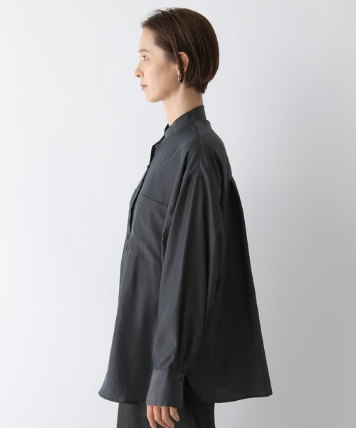 LEPSIM（レプシィム）の「バンドカラーシャツ　139145（シャツ/ブラウス・レディース・ライトブルー/オフホワイト/チャコールグレー・FREE）」の18枚目の写真