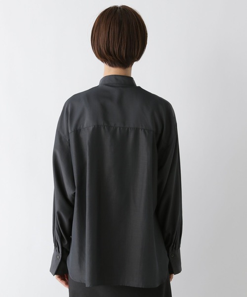 LEPSIM（レプシィム）の「バンドカラーシャツ　139145（シャツ/ブラウス・レディース・ライトブルー/オフホワイト/チャコールグレー・FREE）」の17枚目の写真