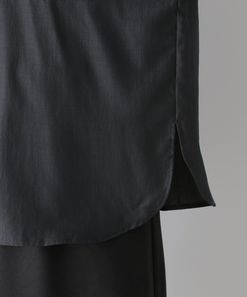 LEPSIM（レプシィム）の「バンドカラーシャツ　139145（シャツ/ブラウス・レディース・ライトブルー/オフホワイト/チャコールグレー・FREE）」の14枚目の写真