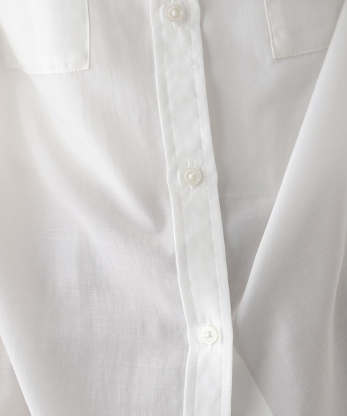 LEPSIM（レプシィム）の「バンドカラーシャツ　139145（シャツ/ブラウス・レディース・ライトブルー/オフホワイト/チャコールグレー・FREE）」の11枚目の写真