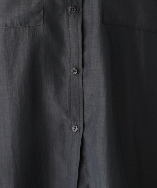 LEPSIM（レプシィム）の「バンドカラーシャツ　139145（シャツ/ブラウス・レディース・ライトブルー/オフホワイト/チャコールグレー・FREE）」の10枚目の写真